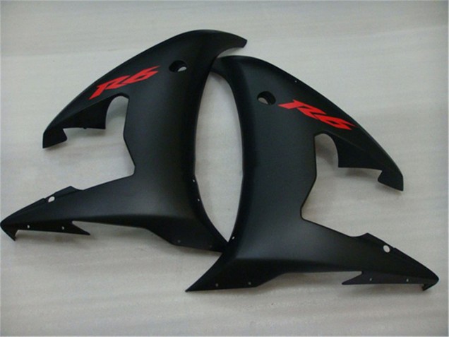 Carenados Moto Yamaha YZF R6 2003-2004 - Negro Brillante Negro Mate Rojo Calcomanías Baratos