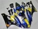 Carenados Moto Yamaha YZF R6 2006-2007 - Azul Amarillo Negro Brillante Tiburón Baratos