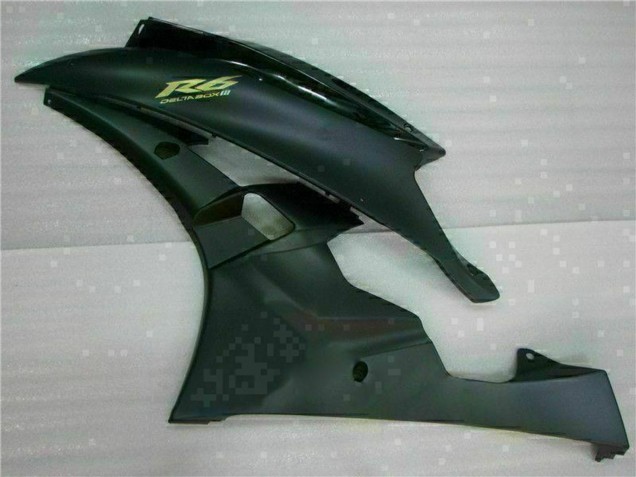Carenados Moto Yamaha YZF R6 2006-2007 - Negro Brillante Negro Mate Oro Calcomanías Baratos