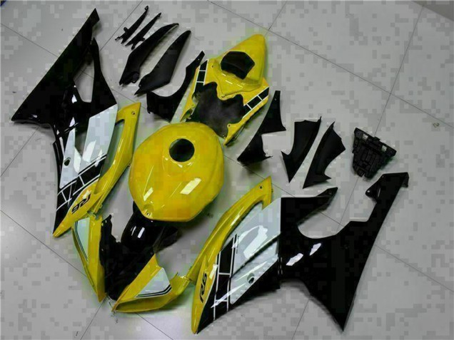 Carenados Moto Yamaha YZF R6 2008-2016 - Amarillo Blanco Negro Brillante Baratos