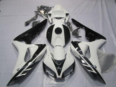 Carenados Moto Honda CBR1000RR 2006-2007 - Blanco Negro Brillante OEM Estilo No Calcomanías Baratos