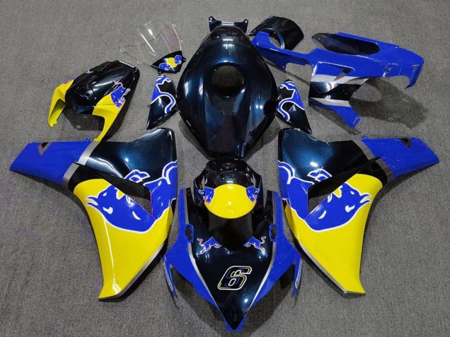 Carenado Moto Honda CBR1000RR 2008-2011 - Azul Oscuro Amarillo Rojo Bull Baratos