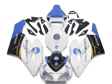 Carenados Moto Honda CBR1000RR 2004-2005 - Blanco Azul Claro Negro Brillante Konica Minolta Baratos