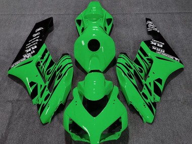 Carenados Moto Honda CBR1000RR 2004-2005 - Verde Negro Brillante Llama Baratos