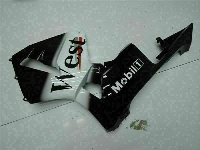 Carenados Moto Honda CBR600RR 2003-2004 - Negro Brillante Blanco West Mobil Baratos