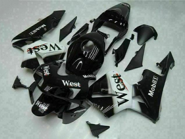 Carenados Moto Honda CBR600RR 2003-2004 - Negro Brillante Blanco West Mobil Baratos