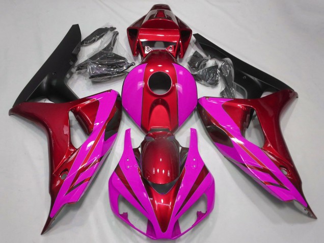 Carenados Moto Honda CBR1000RR 2006-2007 - Rojo Rosa Negro Mate Baratos