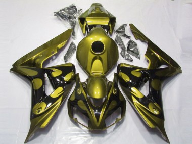 Carenados Moto Honda CBR1000RR 2006-2007 - Amarillo Brillante Negro Brillante Llama Baratos