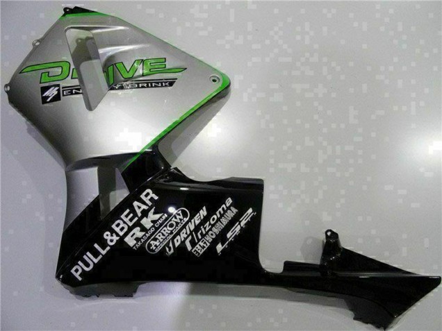 Carenado Moto Honda CBR600RR 2003-2004 - Plata Verde Negro Brillante Baratos