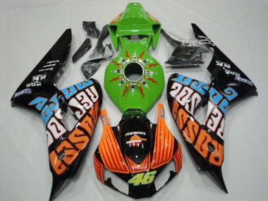 Carenados Moto Honda CBR1000RR 2006-2007 - Verde Naranja Azul Negro Brillante Rossi 46 Baratos