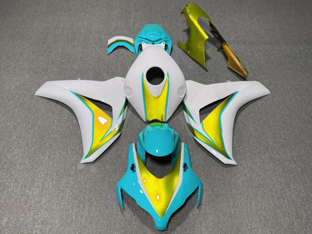 Carenados Moto Honda CBR1000RR 2008-2011 - Blanco Azul Claro Oro Baratos