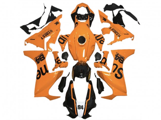 Carenados Moto Honda CBR1000RR 2017-2023 - Naranja Negro Brillante Street Flava Baratos