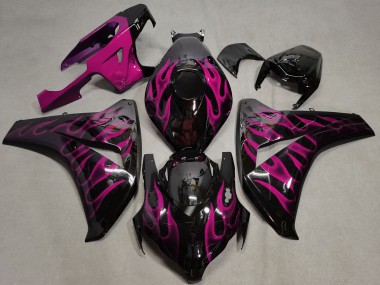 Carenados Moto Honda CBR1000RR 2008-2011 - Negro Brillante Rosa Llama Baratos