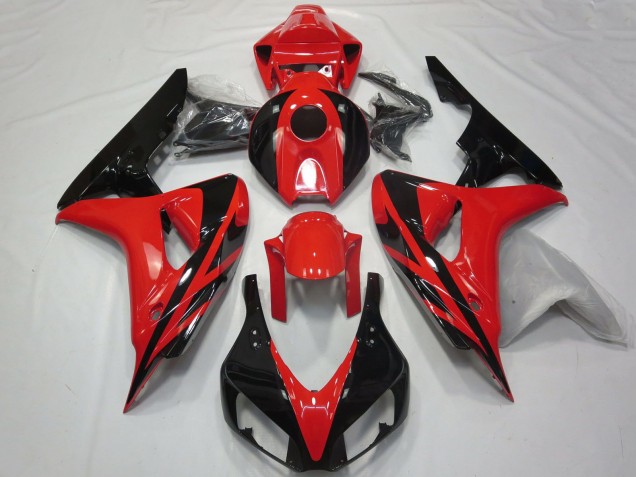 Carenados Moto Honda CBR1000RR 2006-2007 - Rojo Negro Brillante OEM Estilo No Calcomanías Baratos