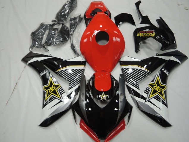 Carenados Moto Honda CBR1000RR 2008-2011 - Blanco Rojo Negro Brillante RockStar Estilo Baratos