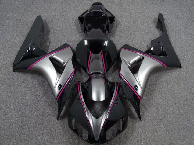 Carenados Moto Honda CBR1000RR 2006-2007 - Plata Rosa Negro Brillante Pinstripe Baratos