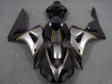 Carenados Moto Honda CBR1000RR 2006-2007 - Plata Amarillo Negro Brillante Pinstripe Baratos