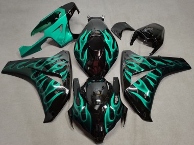 Carenados Moto Honda CBR1000RR 2008-2011 - Negro Brillante Verde Llama Baratos