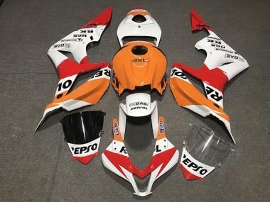Carenado Moto Honda CBR600RR 2007-2008 - Naranja Blanco Rojo Negro Brillante Repsol Estilo Baratos
