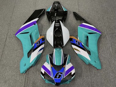 Carenados Moto Honda CBR1000RR 2004-2005 - Blanco Azul Verdoso Púrpura Negro 6 Baratos