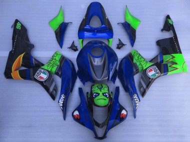 Carenados Moto Honda CBR600RR 2007-2008 - Azul Verde Negro Brillante Tiburón Baratos