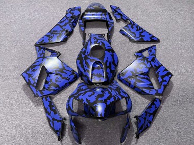 Carenados Moto Honda CBR600RR 2003-2004 - Azul Negro Camouflage Baratos