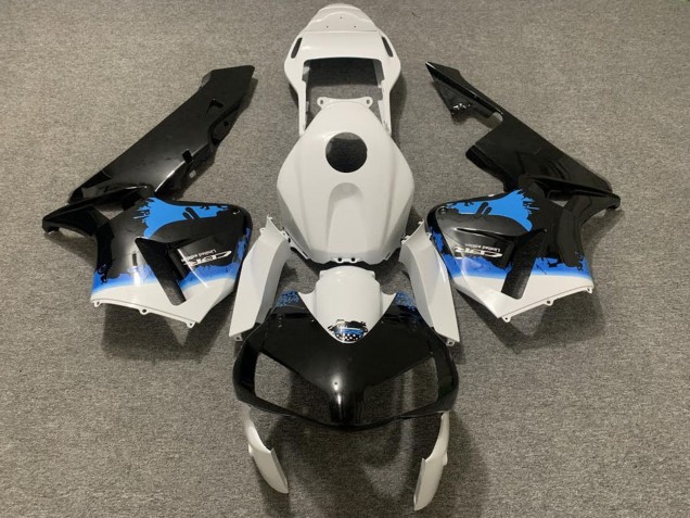 Carenado Moto Honda CBR600RR 2003-2004 - Blanco Azul Negro Brillante Splatter Baratos