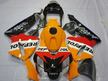 Kit Completo Carenado Moto Honda CBR600RR 2003-2004 - Naranja Blanco Rojo Negro Brillante Repsol Baratos