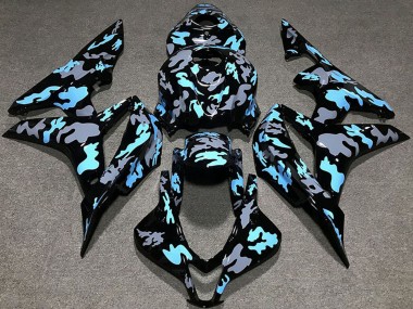 Carenados Moto Honda CBR600RR 2007-2008 - Azul Gris Camouflage Baratos