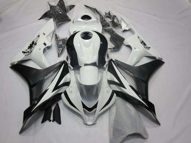 Carenados Moto Honda CBR600RR 2007-2008 - Blanco Negro Mate OEM Estilo Baratos