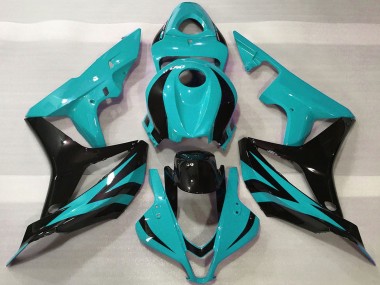 Carenados Moto Honda CBR600RR 2007-2008 - Cian Azul Negro Brillante OEM Estilo Baratos