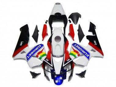 Carenado Moto Honda CBR600RR 2003-2004 - Blanco Rojo Azul Negro Brillante EuroBet Baratos