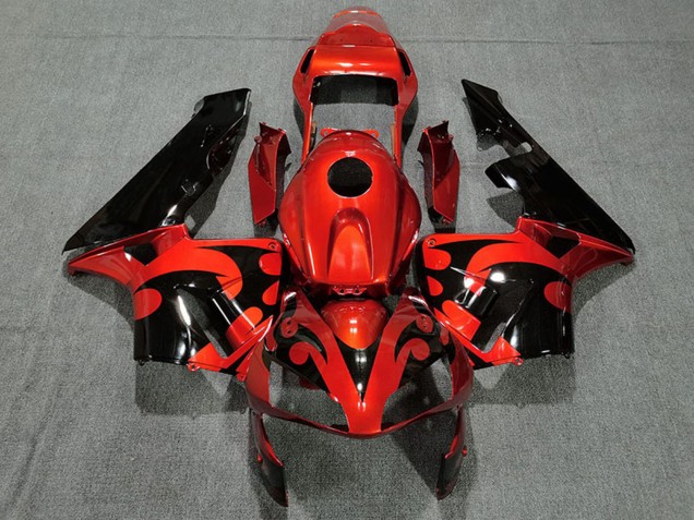 Carenado Moto Honda CBR600RR 2003-2004 - Rojo Negro Brillante Baratos