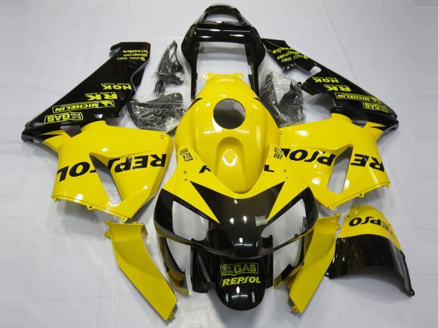 Carenados Moto Honda CBR600RR 2003-2004 - Amarillo Negro Brillante Repsol Baratos