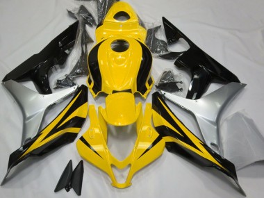 Carenados Moto Honda CBR600RR 2007-2008 - Plata Amarillo Negro Brillante Baratos