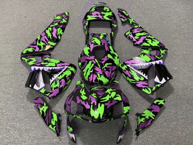 Carenados Moto Honda CBR600RR 2003-2004 - Verde Rosa Camouflage Tiburón Baratos