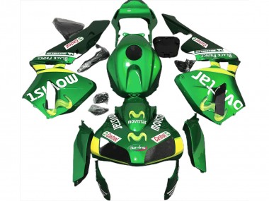 Carenados Moto Honda CBR600RR 2003-2004 - Verde Amarillo MoviStar Baratos