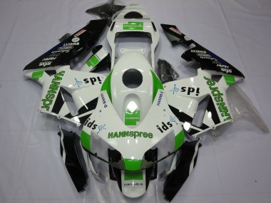 Carenados Moto Honda CBR600RR 2003-2004 - Blanco Verde Negro Brillante Hannspree Baratos