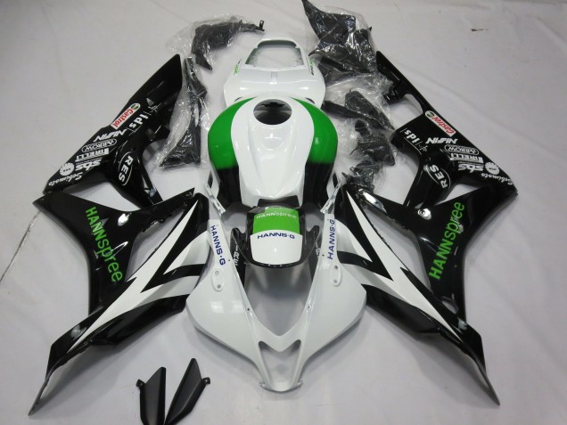 Carenados Moto Honda CBR600RR 2007-2008 - Blanco Verde Negro Brillante Hannspree Baratos