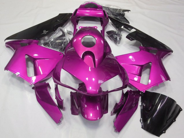 Carenados Moto Honda CBR600RR 2003-2004 - Hot Rosa Negro Brillante Baratos