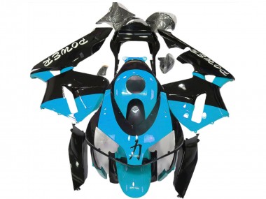 Carenados Moto Honda CBR600RR 2003-2004 - Azul Claro Negro Brillante Power Baratos