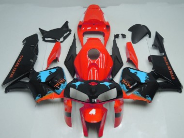 Carenados Moto Honda CBR600RR 2005-2006 - Rojo Azul Claro Negro Splatter Baratos