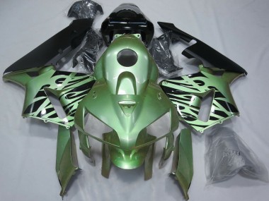 Carenados Moto Honda CBR600RR 2005-2006 - Verde Claro Negro Llama Baratos