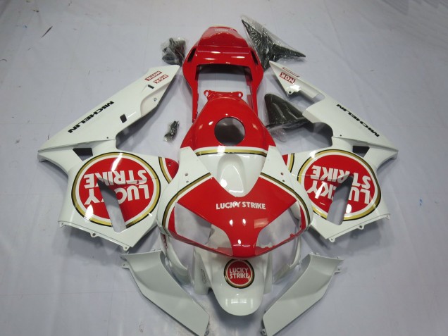 Carenados Moto Honda CBR600RR 2003-2004 - Blanco Rojo Lucky Strike Baratos