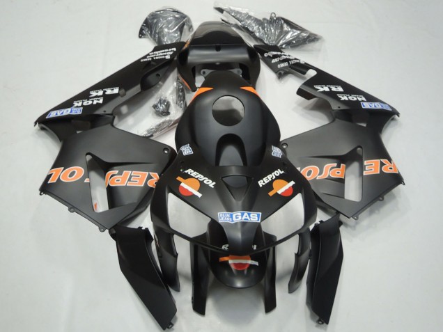 Carenados Moto Honda CBR600RR 2003-2004 - Negro Mate Naranja Repsol Baratos