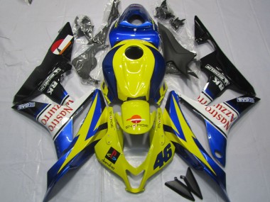 Carenados Moto Honda CBR600RR 2007-2008 - Amarillo Azul Blanco Negro Brillante Nastro Azzurro Baratos
