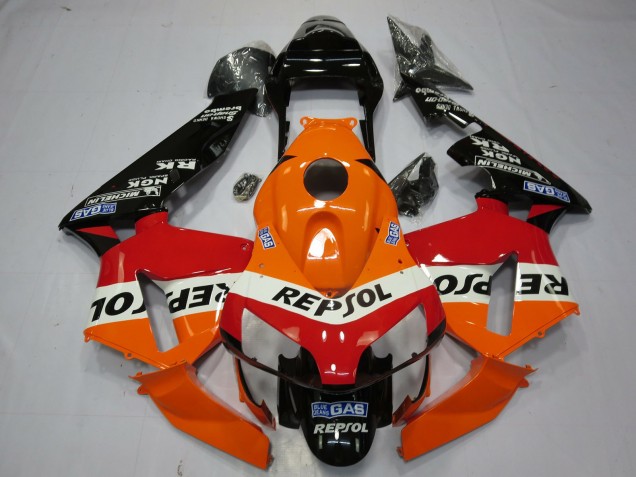 Carenados Moto Honda CBR600RR 2003-2004 - Naranja Blanco Rojo Negro Brillante OEM Estilo Repsol Baratos