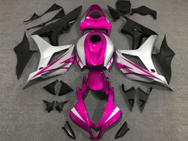 Carenados Moto Honda CBR600RR 2007-2008 - Plata Rosa Negro Brillante OEM Estilo Baratos