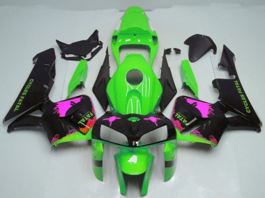 Carenados Moto Honda CBR600RR 2005-2006 - Rosa Splatter on Verde Baratos