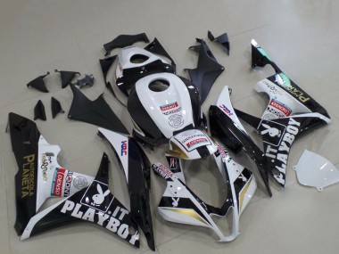 Carenados Moto Honda CBR600RR 2007-2008 - Blanco Oro Negro Brillante PlayBoy Baratos